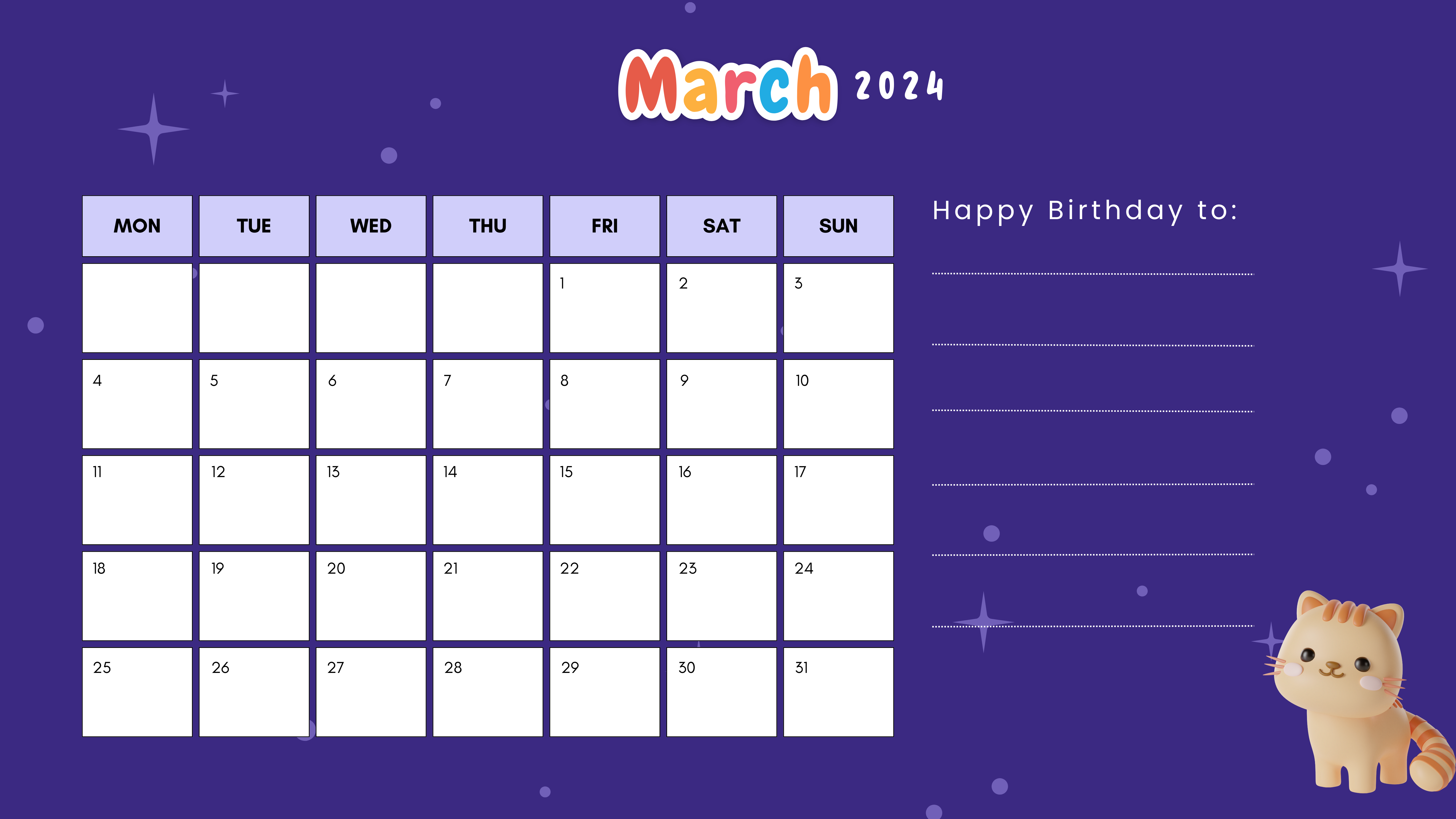 March calendar 