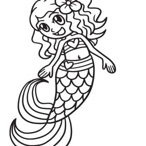 Mermaid coloring page 2
