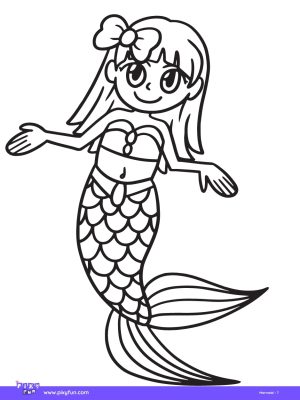Mermaid coloring page 1
