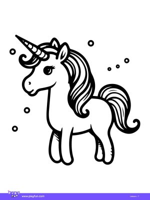 Unicorn coloring page 1